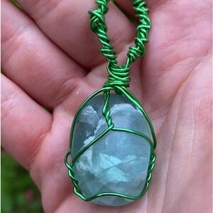 Wire Wrapped Aventurine Crystal Pendant